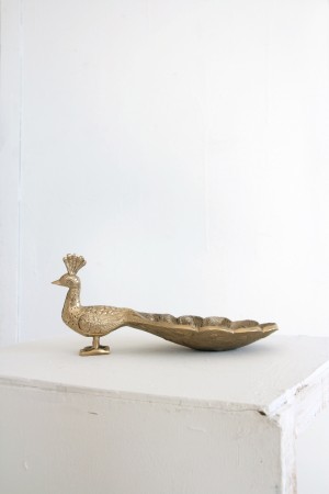 brass peacock tray