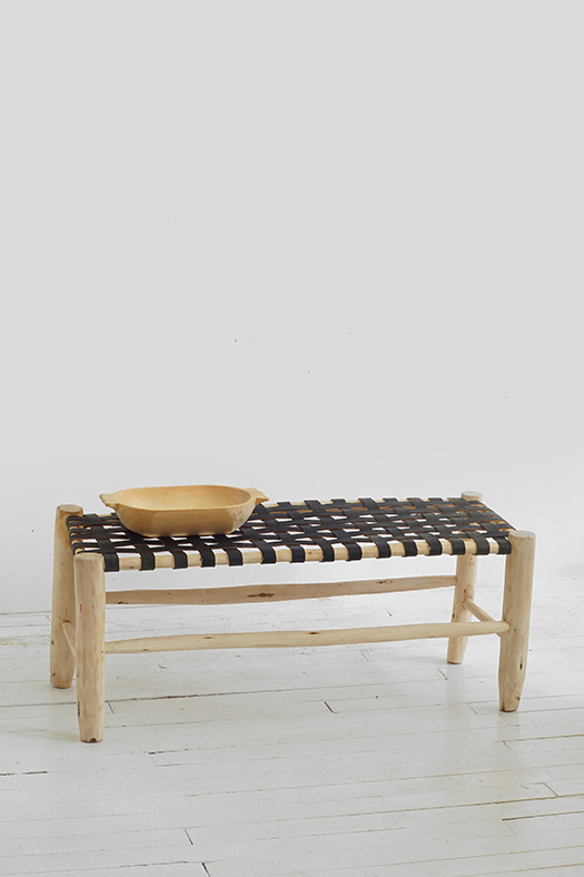 leather bench - black