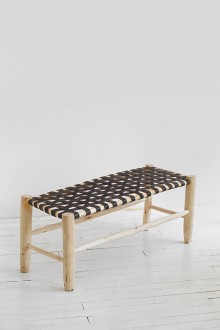 leather bench - black