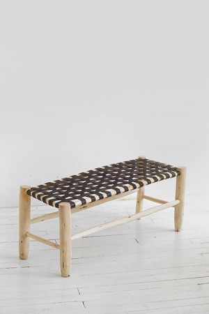 leather bench - black