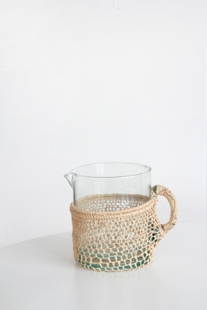 blown glass wicker jug - small