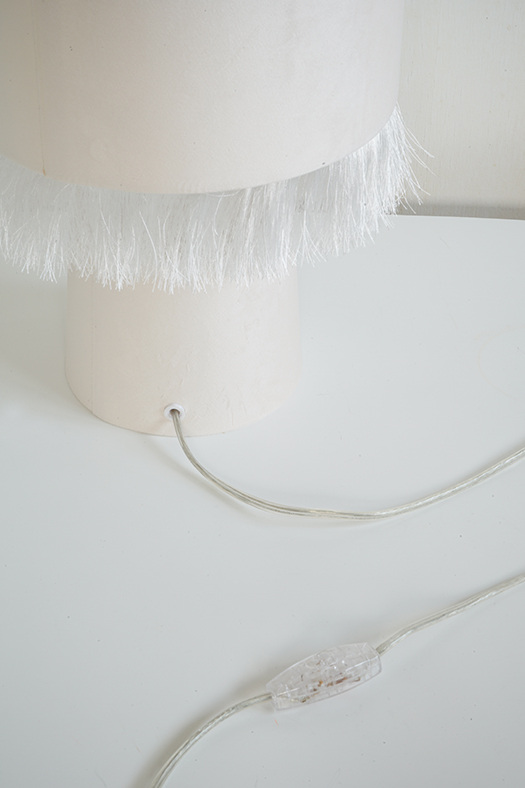 velvet stand lamp - white