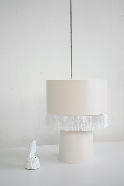 velvet stand lamp - white