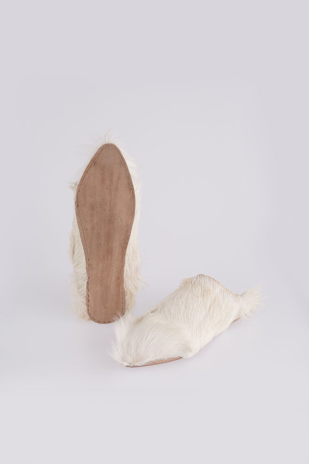 fur slipper - white