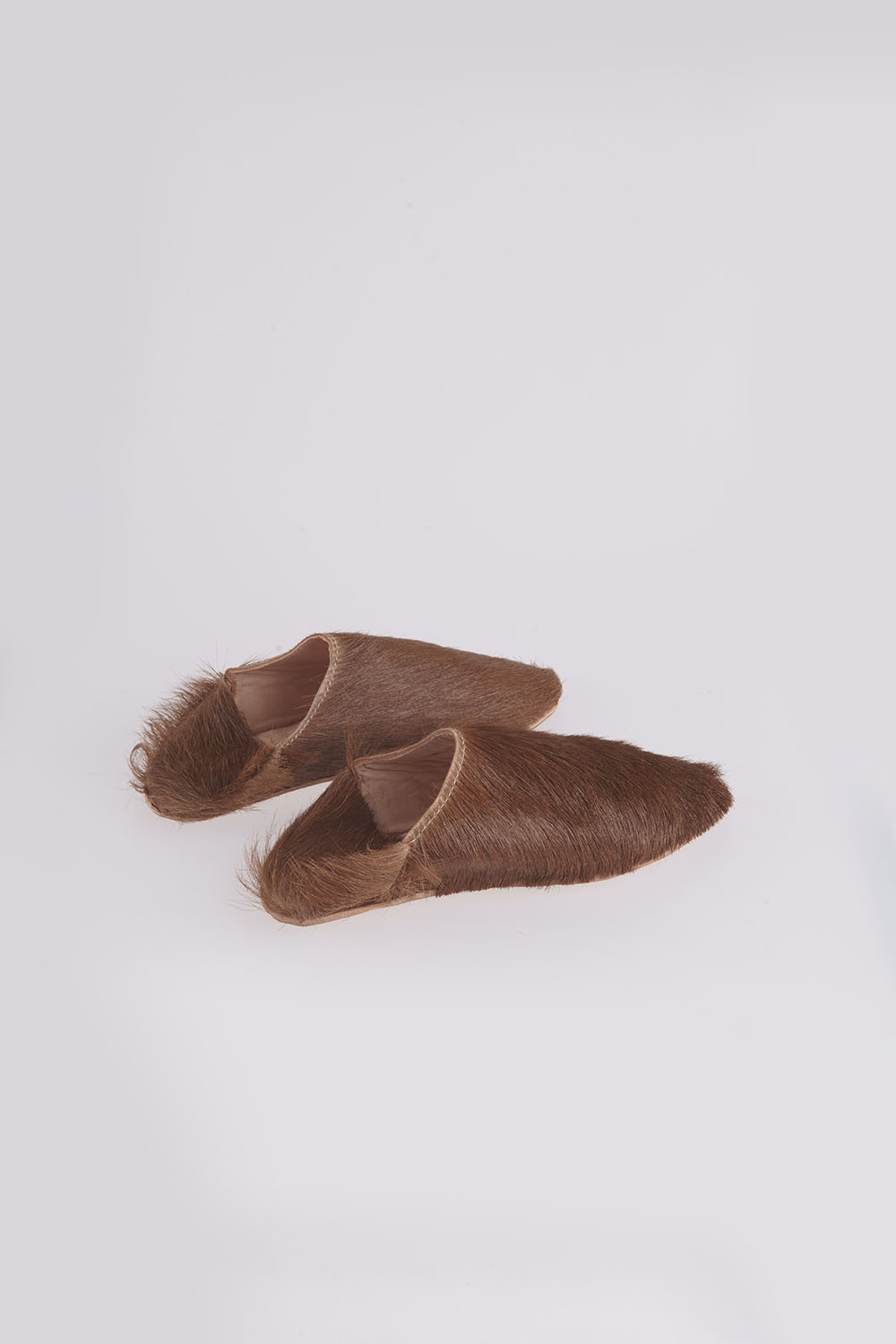 fur slipper - brown