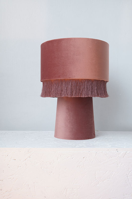 velvet stand lamp - burgundy