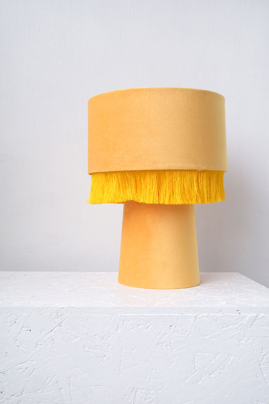 velvet stand lamp - chickpea