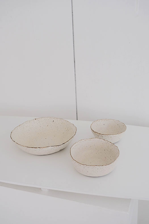 white stone dish