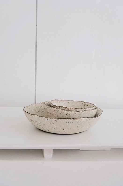 white stone dish