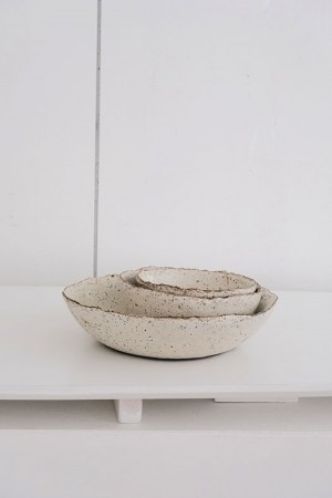 white stone dish