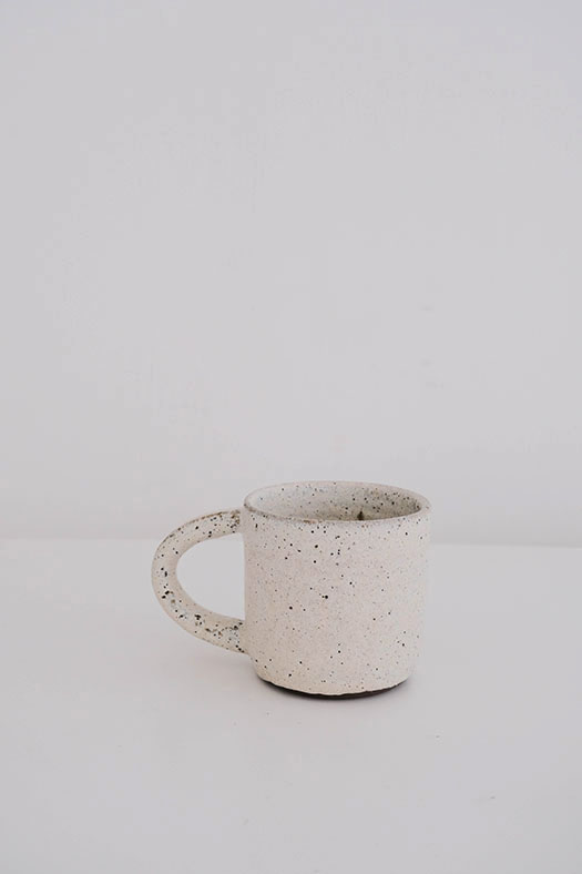white stone mug