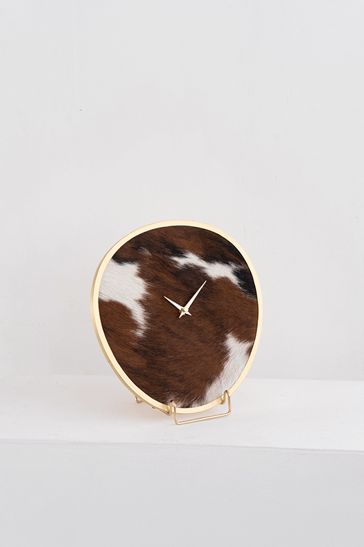 cowhide clock