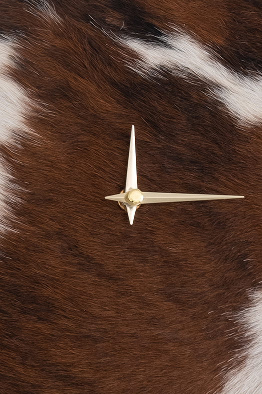 cowhide clock
