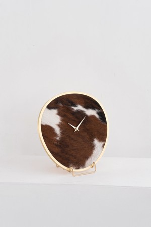 cowhide clock