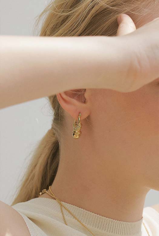 Mini Ring Ball Earring