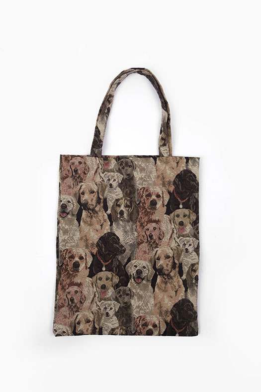 animal jacquard tote bag