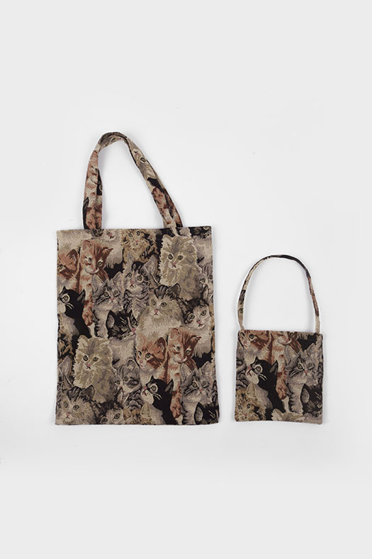 animal jacquard tote bag