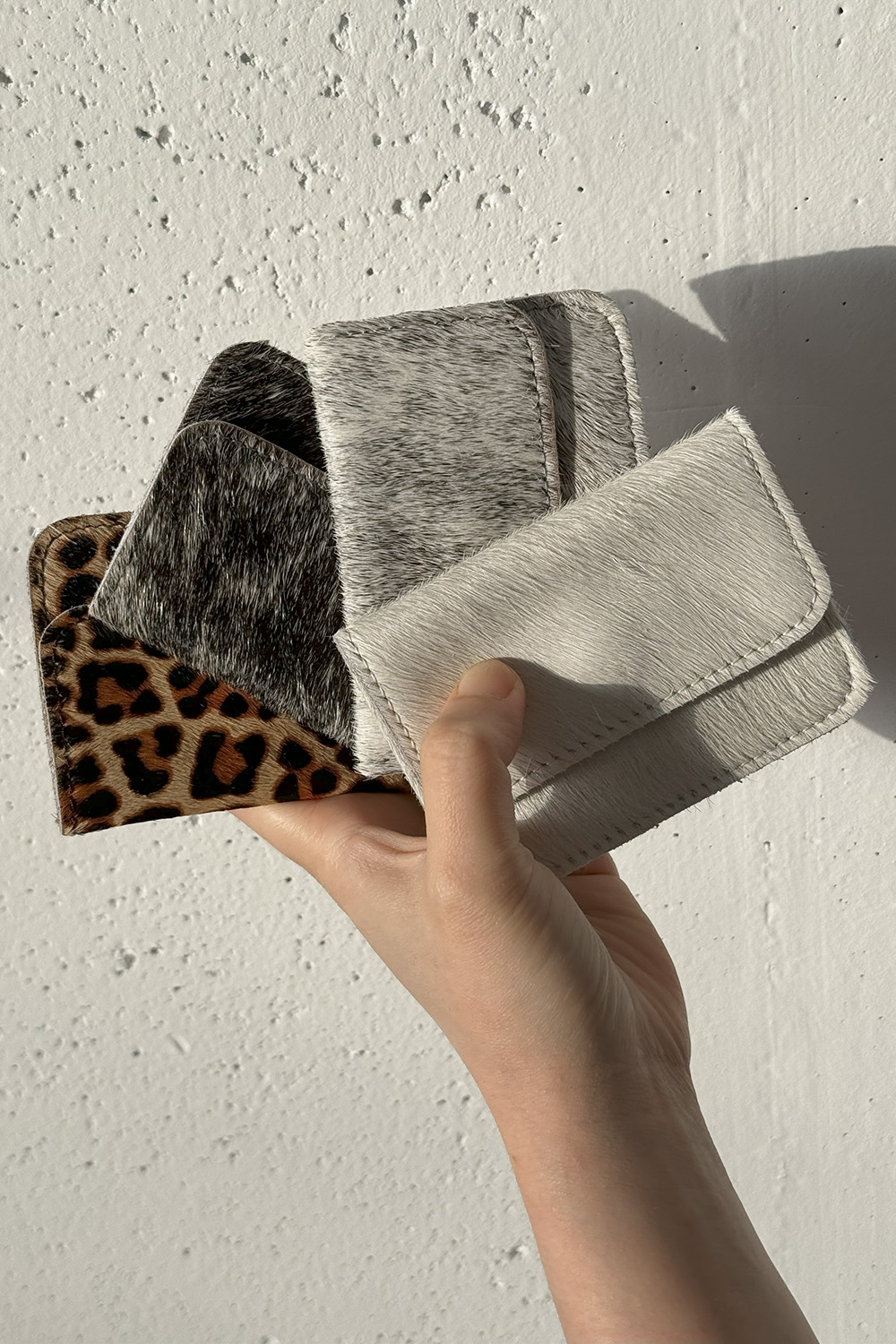 fur card wallet - white