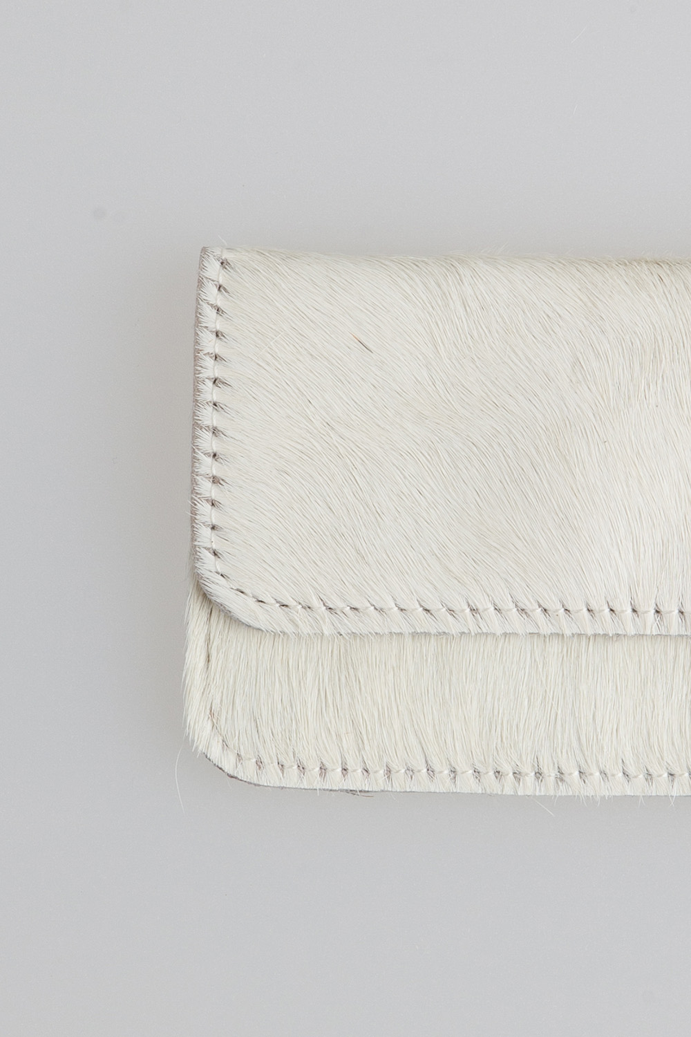 fur card wallet - white