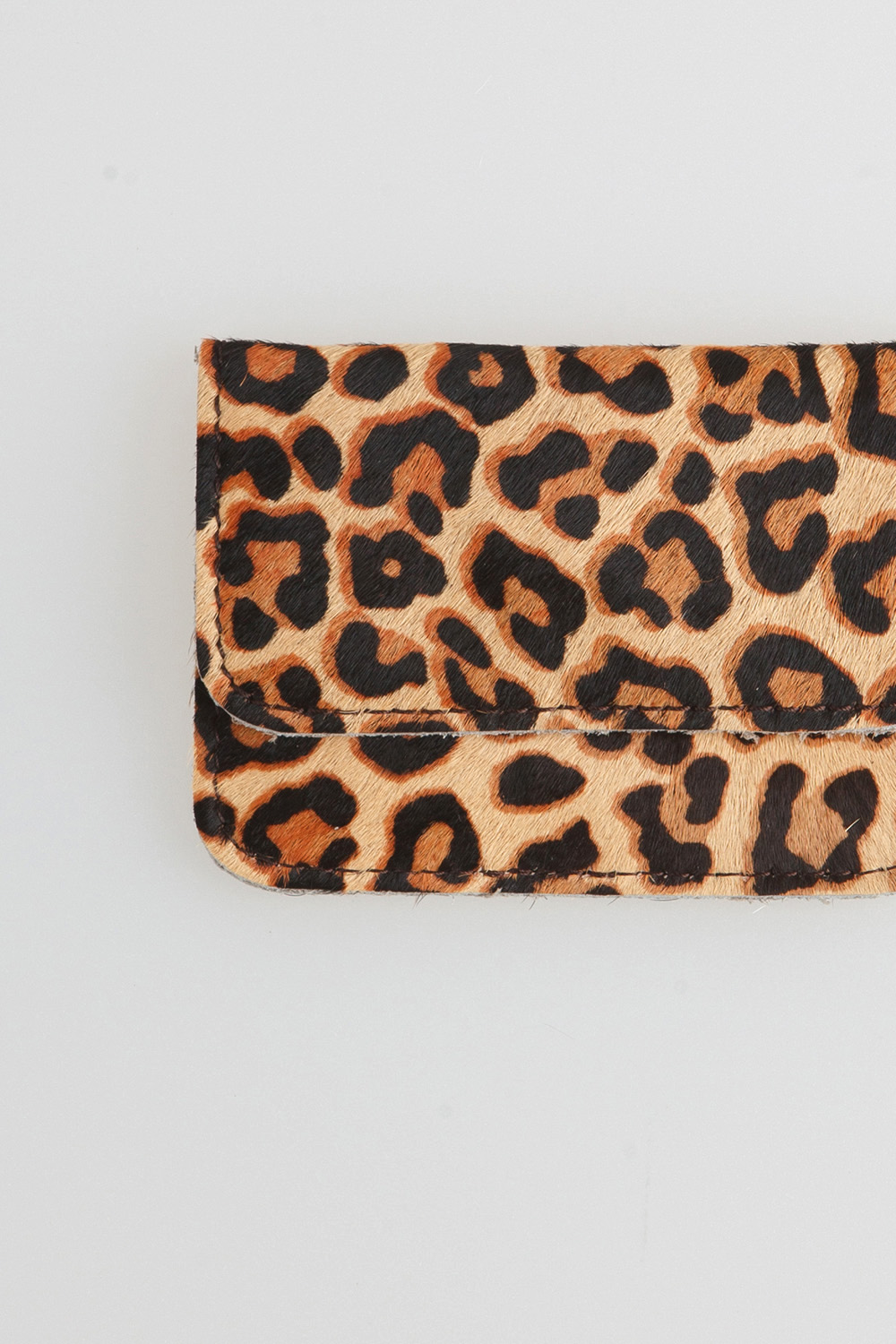 fur card wallet - leopard