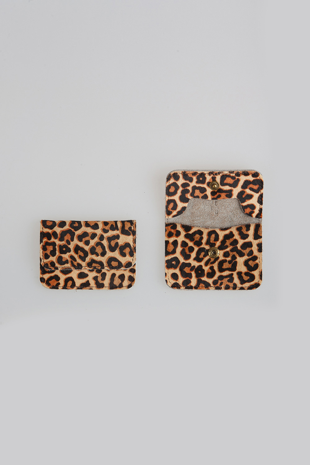 fur card wallet - leopard