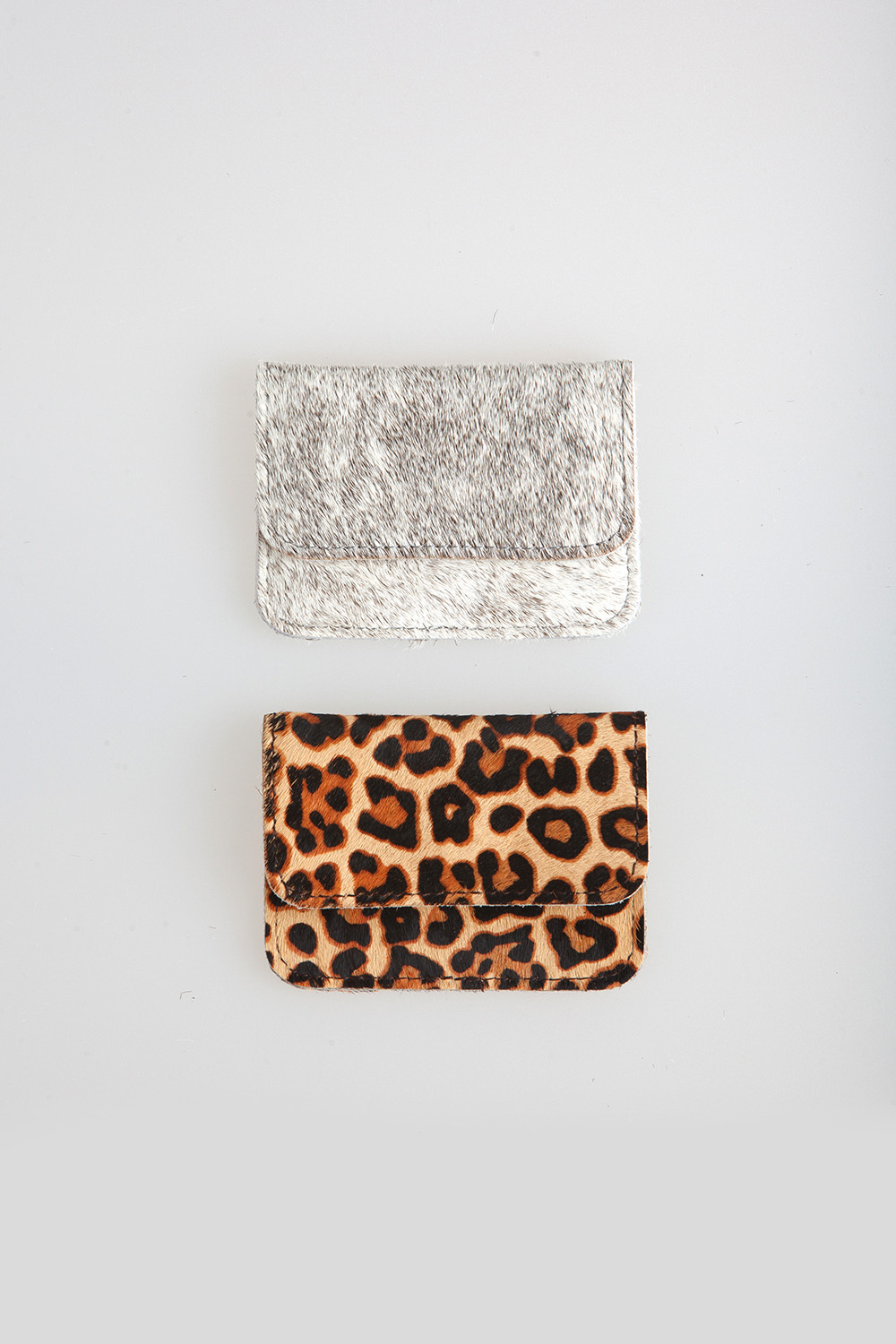 fur card wallet - leopard