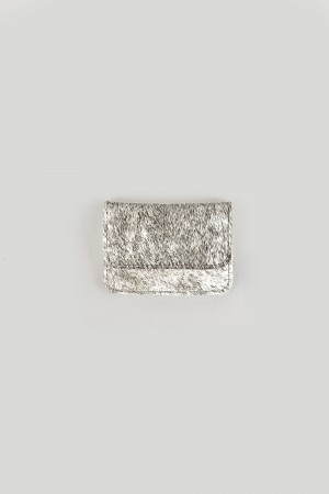 fur card wallet - silver