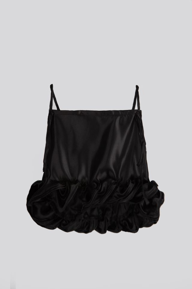 frill mini top - black