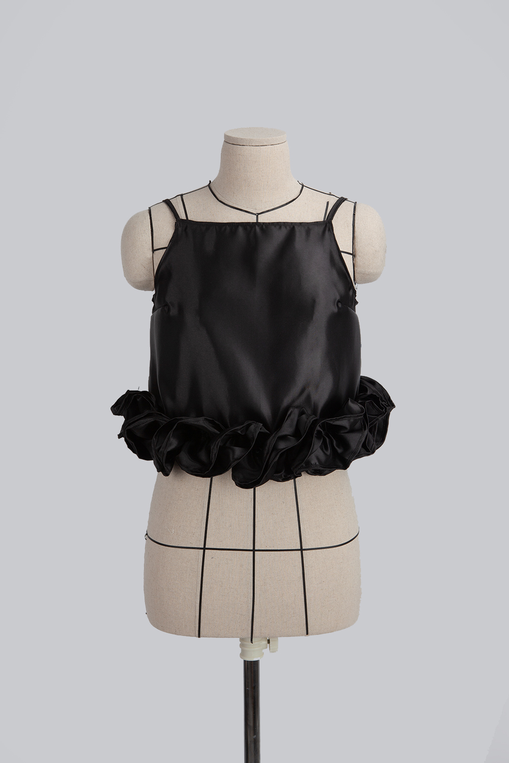 frill mini top - black