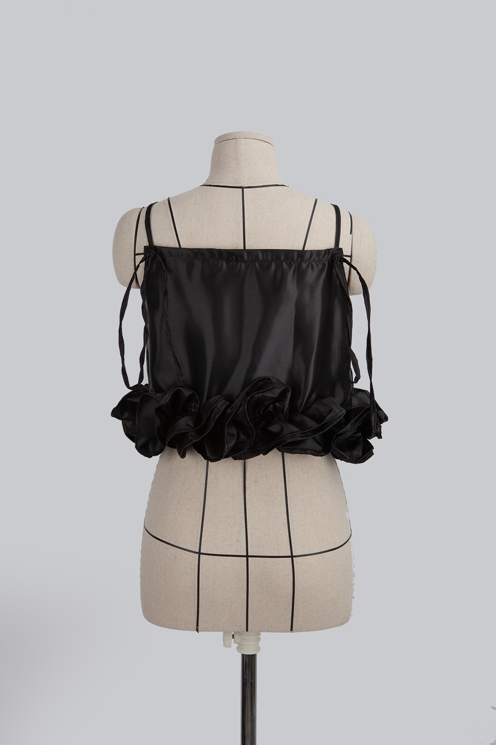 frill mini top - black