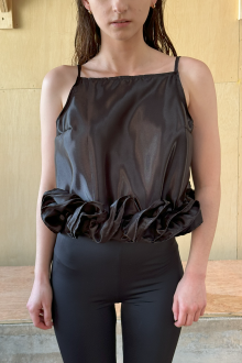 frill mini top - black