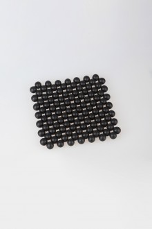wooden place matt - black M