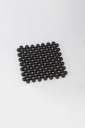 wooden place matt - black M