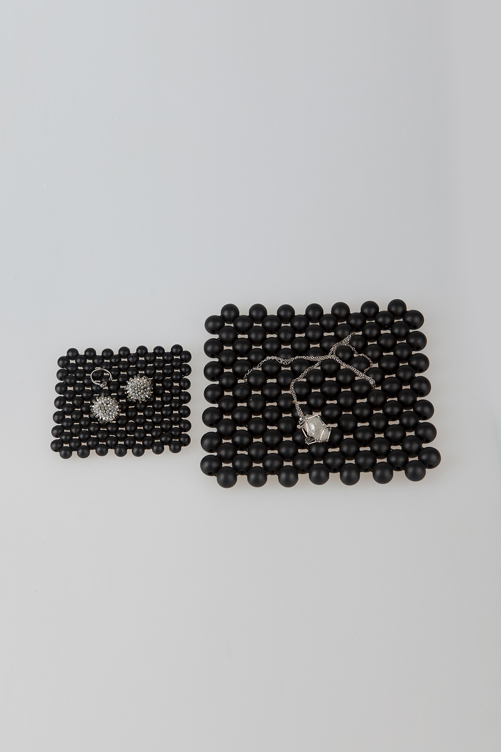 wooden place matt - black S