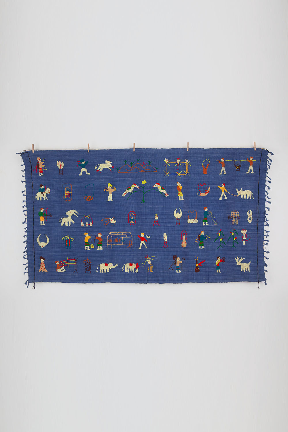 embroidery blanket - blue