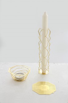brass candle holder - octagon