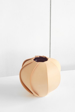 leather vase - big