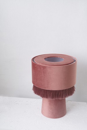 velvet stand lamp - burgundy