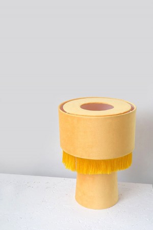 velvet stand lamp - chickpea