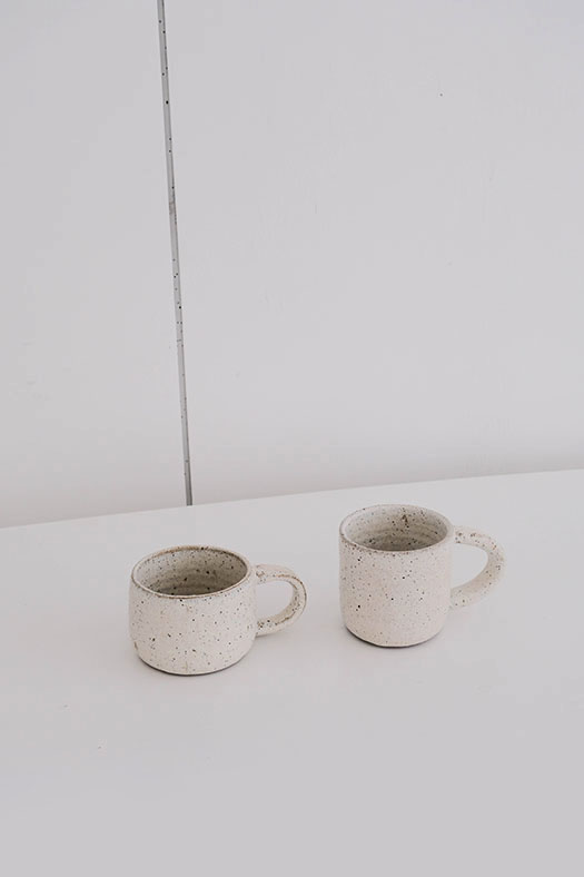 white stone mug
