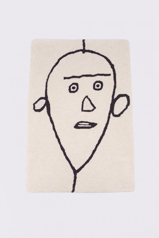 face drawing wool  rug