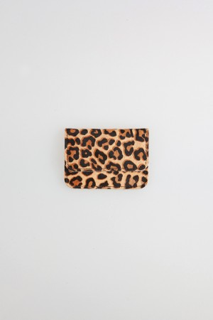 fur card wallet - leopard