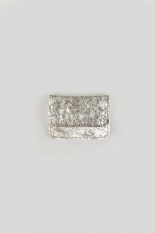 fur card wallet - silver