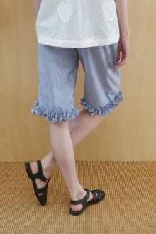 stripe frill pants