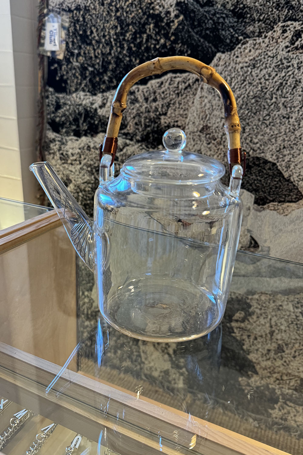 wood handle glass teapot - large (예약)