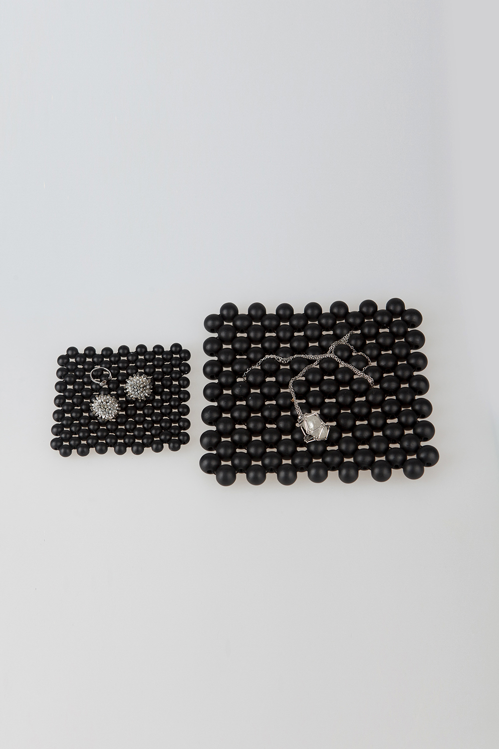 wooden place matt - black M