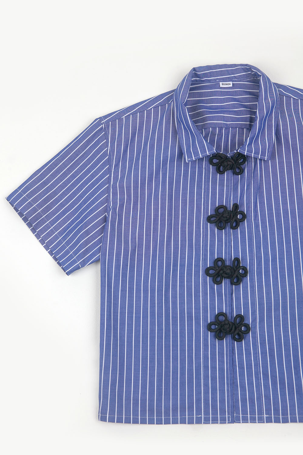 quinoa stripe knot shirts - blue