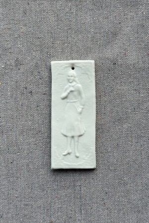 ceramic wall ornament - sq lady