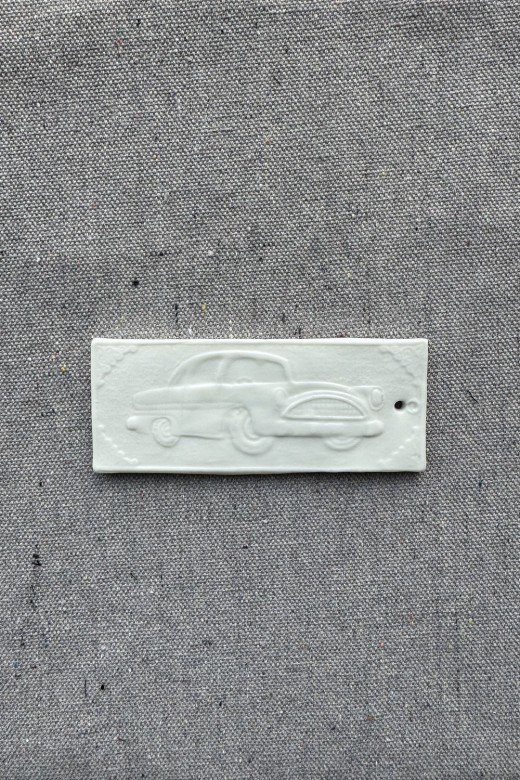 ceramic wall ornament - sq car