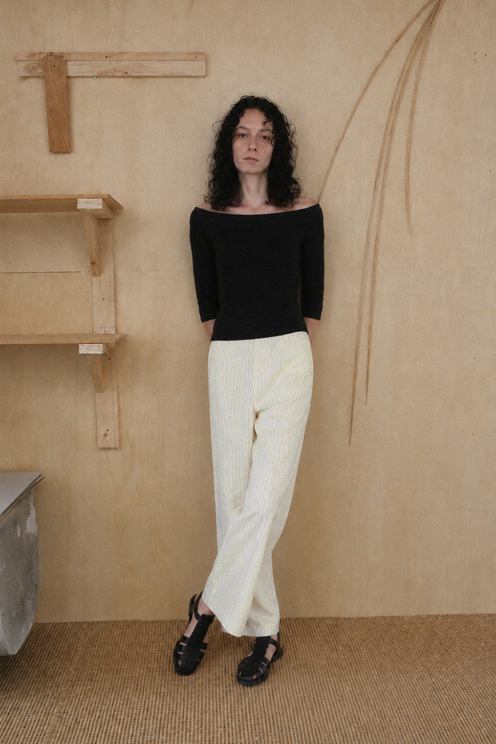 swirl pants - lemon